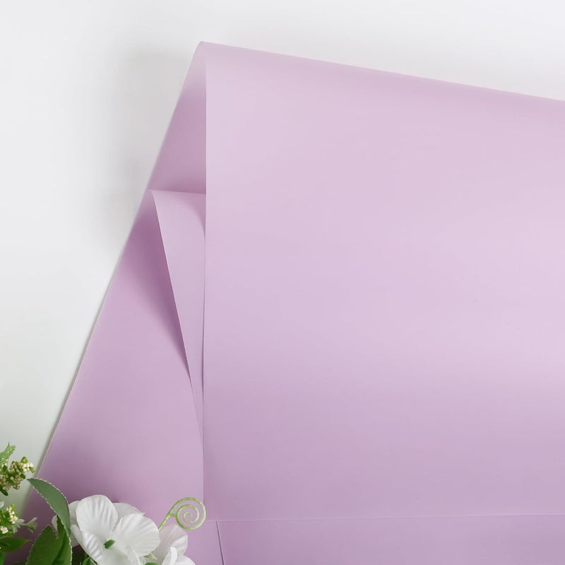 FUHITIM 20 Sheets Flower Wrapping Paper -Waterproof Floral Bouquet Wrapping Paper Used for DIY Crafts, Gift Packaging, Florist Supplies Packaging Paper for Wedding Birthday Gift (Misty Light Purple) - Image 4